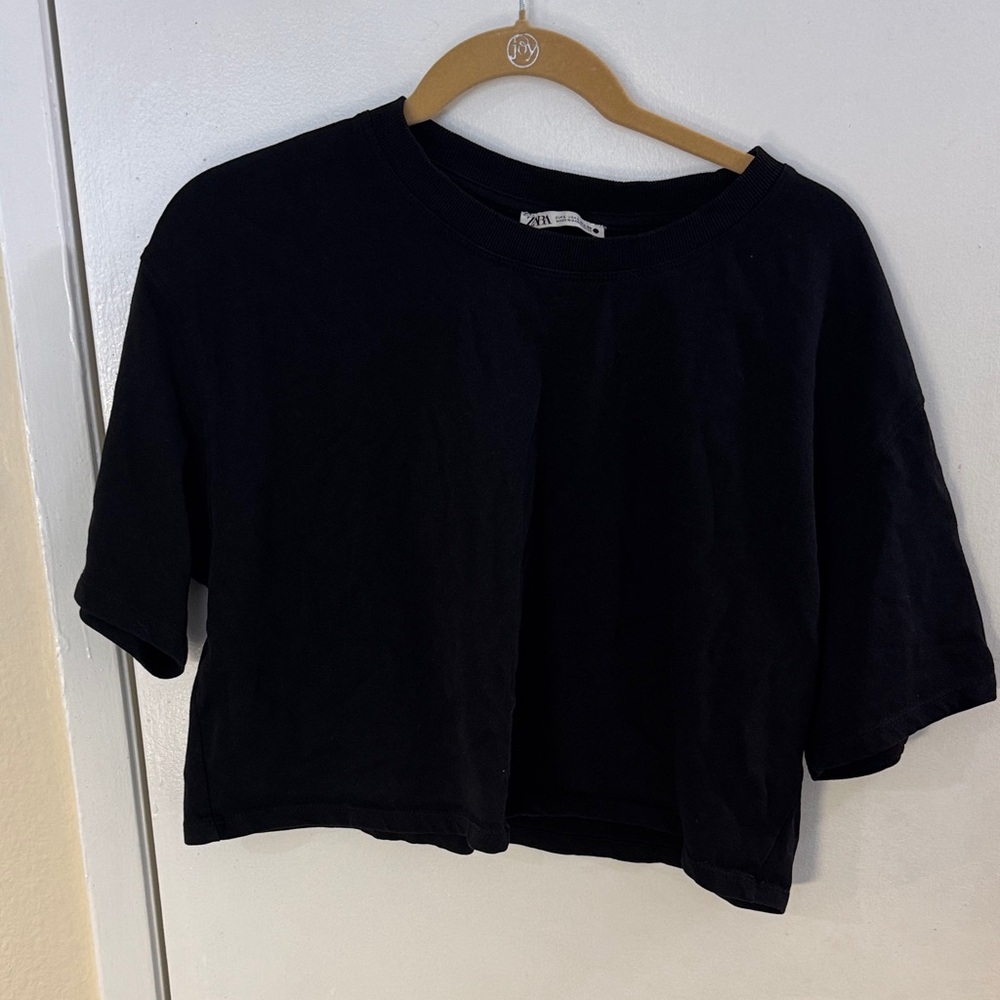 Zara Charcoal Ribbed Top